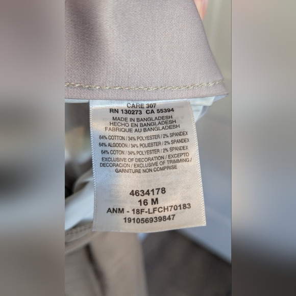 Lee Women's Chino Pants Plus Size 16 Khaki Flex Motion Straight Leg Mid Rise - Picture 5 of 7